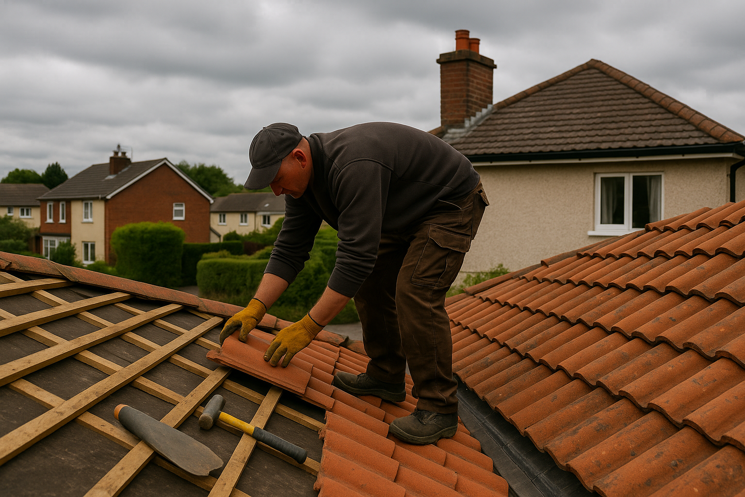 tile roof being replaced in cork
